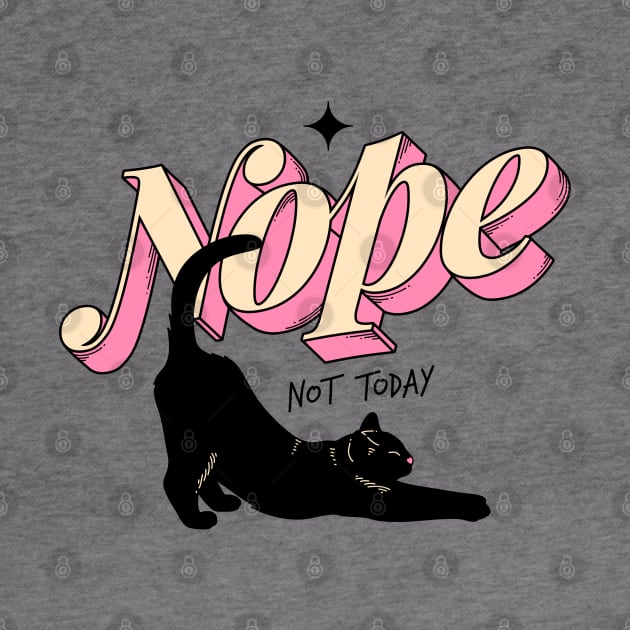 Monday Nope Black Cat in orange by The Charcoal Cat Co.